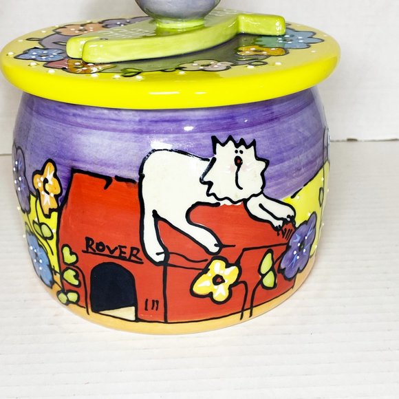 Vintage Ceramic Pet Treat Jar Dog Cat Fish 2002 Boston Warehouse - Picture 2 of 8